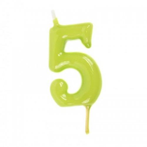 Vela Número 5 Verde Lima